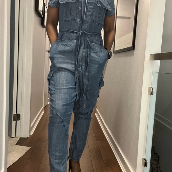 Soft denim jumpsuit. - Picture 2 of 5